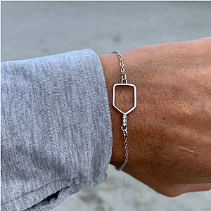 Pickleball Paddle Bracelet - Silver