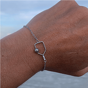 Pickleball Rhinestone Paddle Bracelet - Silver