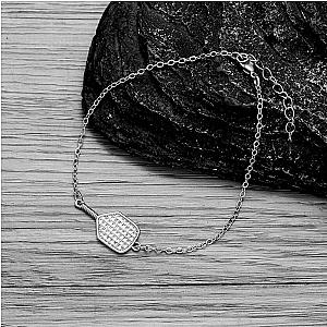 Pickleball Rhinestone Bracelet - Silver