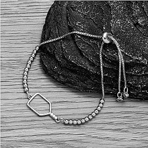 Beaded Pickleball Paddle Bracelet - Silver