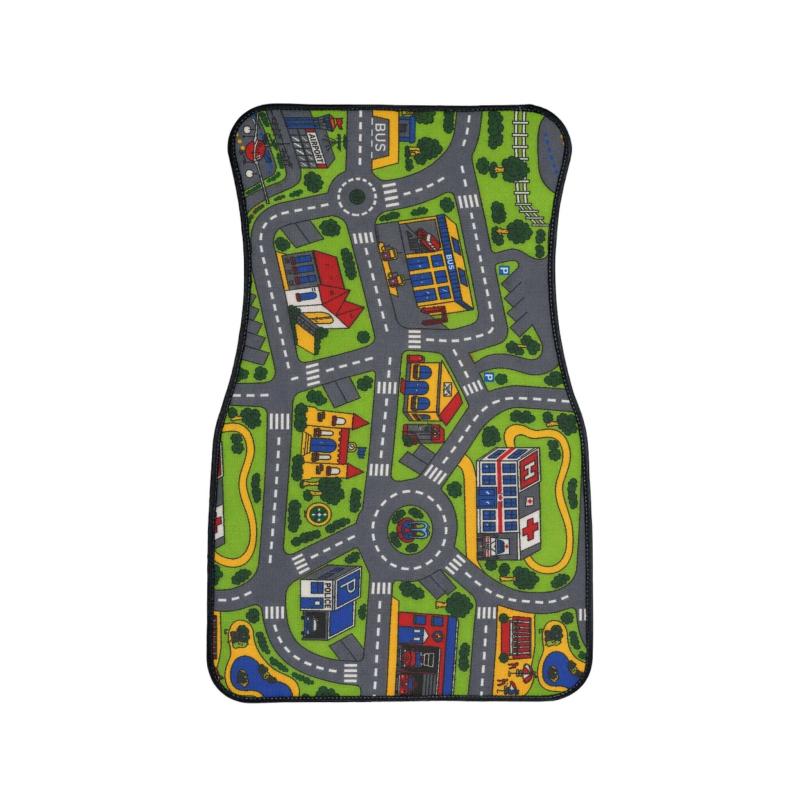City Carpet Car Floor Mats | Retro 90s Road Map Set