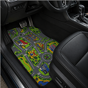 City Carpet Car Floor Mats | Retro 90s Road Map Set