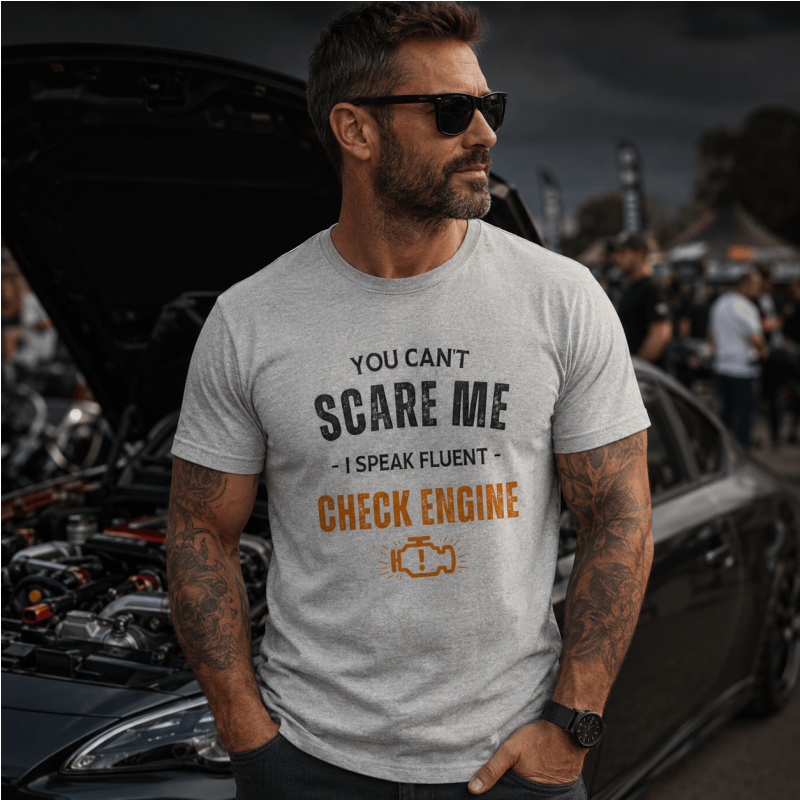 Funny Check Engine T-Shirt | Sarcastic Mechanic Gift Tee