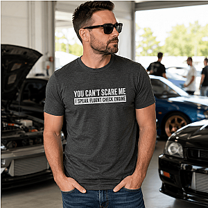 Minimalist Check Engine T-Shirt | Bold Car Repair Humor Tee