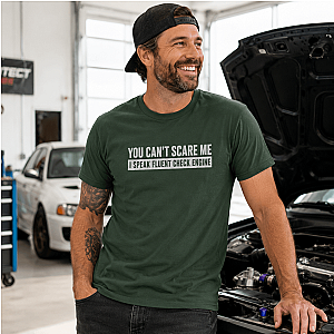 Minimalist Check Engine T-Shirt | Bold Car Repair Humor Tee