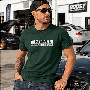 Minimalist Check Engine T-Shirt | Bold Car Repair Humor Tee
