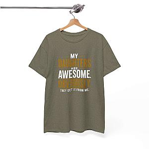 My Daughters Are Awesome T-Shirt | Funny Proud Dad Gift Tee
