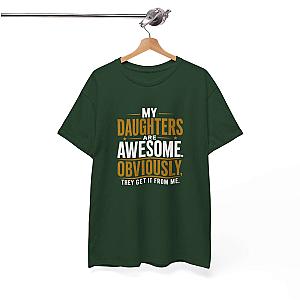 My Daughters Are Awesome T-Shirt | Funny Proud Dad Gift Tee