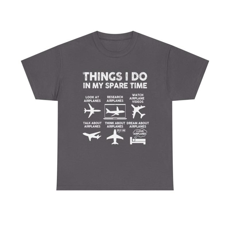Things I Do in My Spare Time Aviation T-Shirt | Funny Pilot Gift