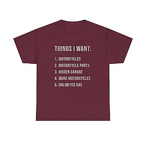 Biker Things I Want T-Shirt | Funny Motorcycle Enthusiast Gift
