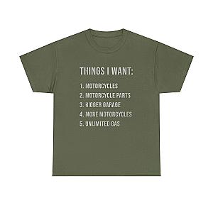 Biker Things I Want T-Shirt | Funny Motorcycle Enthusiast Gift