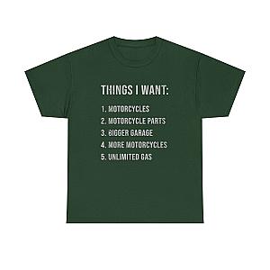 Biker Things I Want T-Shirt | Funny Motorcycle Enthusiast Gift
