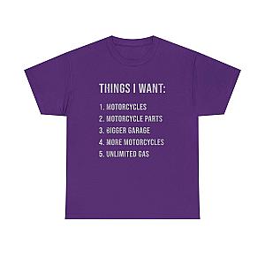 Biker Things I Want T-Shirt | Funny Motorcycle Enthusiast Gift