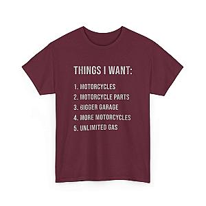 Biker Things I Want T-Shirt | Funny Motorcycle Enthusiast Gift