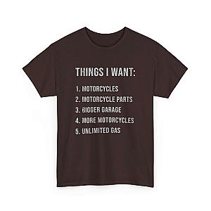 Biker Things I Want T-Shirt | Funny Motorcycle Enthusiast Gift