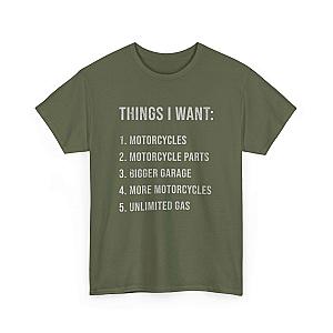 Biker Things I Want T-Shirt | Funny Motorcycle Enthusiast Gift