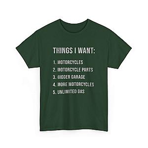 Biker Things I Want T-Shirt | Funny Motorcycle Enthusiast Gift
