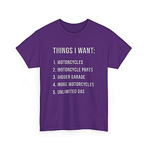 Biker Things I Want T-Shirt | Funny Motorcycle Enthusiast Gift