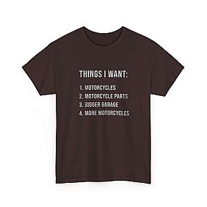 Things I Want: Motorcycles Biker T-Shirt | Funny Motorcycle Enthusiast Gift
