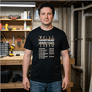 Handyman Hourly Rate T-Shirt | Funny DIY Contractor Gift