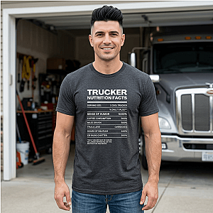 Trucker Nutrition Facts T-Shirt | Funny Truck Driver Gift