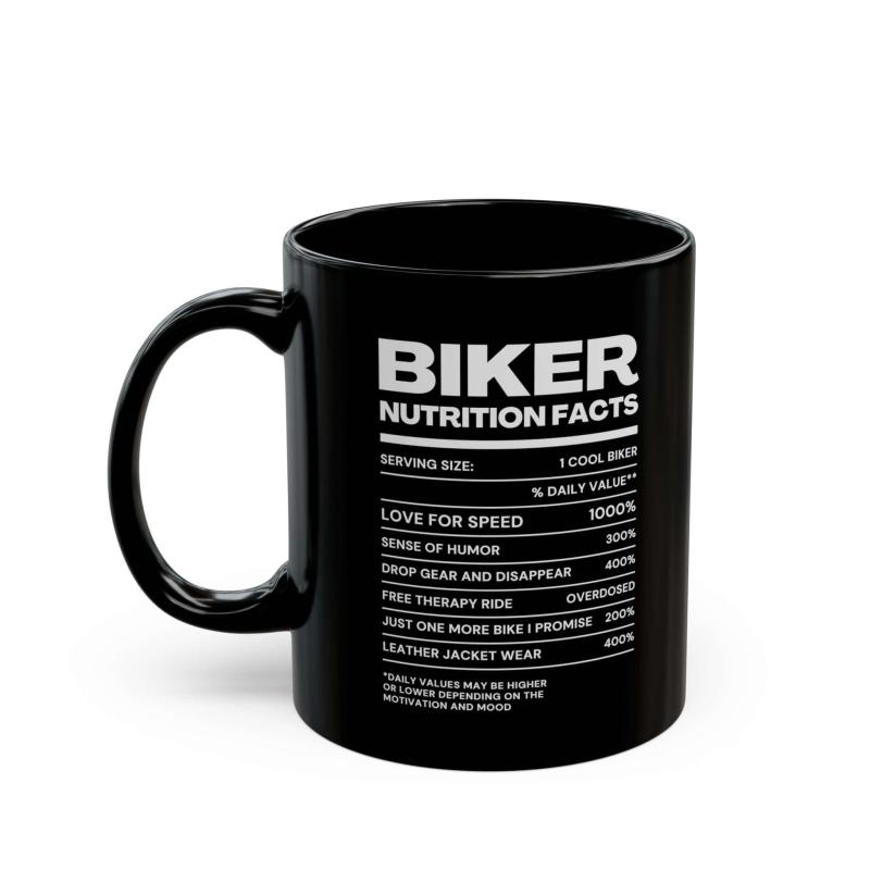Biker Nutrition Facts Coffee Mug | Funny Motorcycle Rider Gift