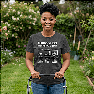 Things I Do in My Spare Time Lawn Mowing T-Shirt | Funny Lawn Guy Gift