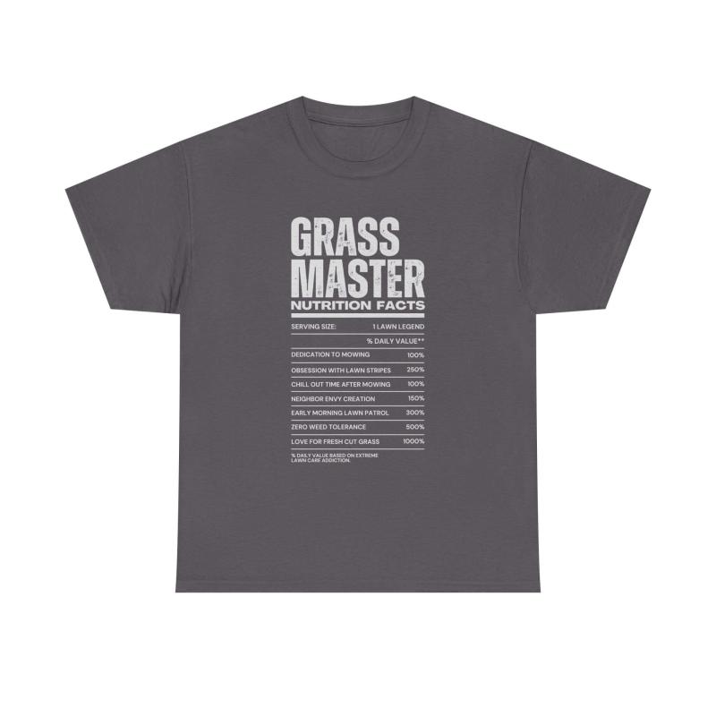 Grass Master Nutrition Facts T-Shirt | Funny Lawn Care Gift