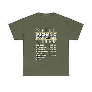 Mechanic Hour Rate T-Shirt | Funny Car Guy Mechanic Tee