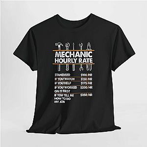 Mechanic Hour Rate T-Shirt | Funny Car Guy Mechanic Tee