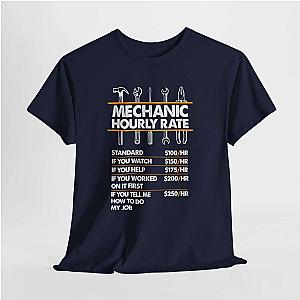Mechanic Hour Rate T-Shirt | Funny Car Guy Mechanic Tee
