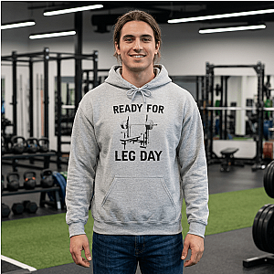 Ready for Leg Day Hoodie | Funny Gym Sweatshirt for Men