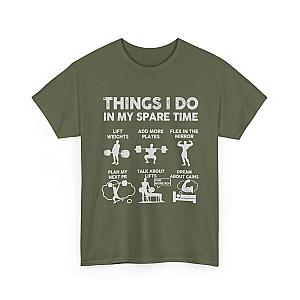 Things I Do In My Spare Time T-Shirt | Funny Gym Workout Tee for Men