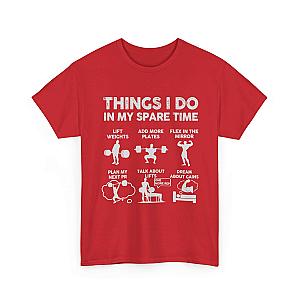 Things I Do In My Spare Time T-Shirt | Funny Gym Workout Tee for Men