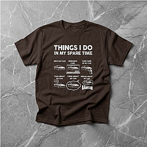Things I Do In My Spare Time Tesla Owner T-Shirt | EV Car Guy Tee