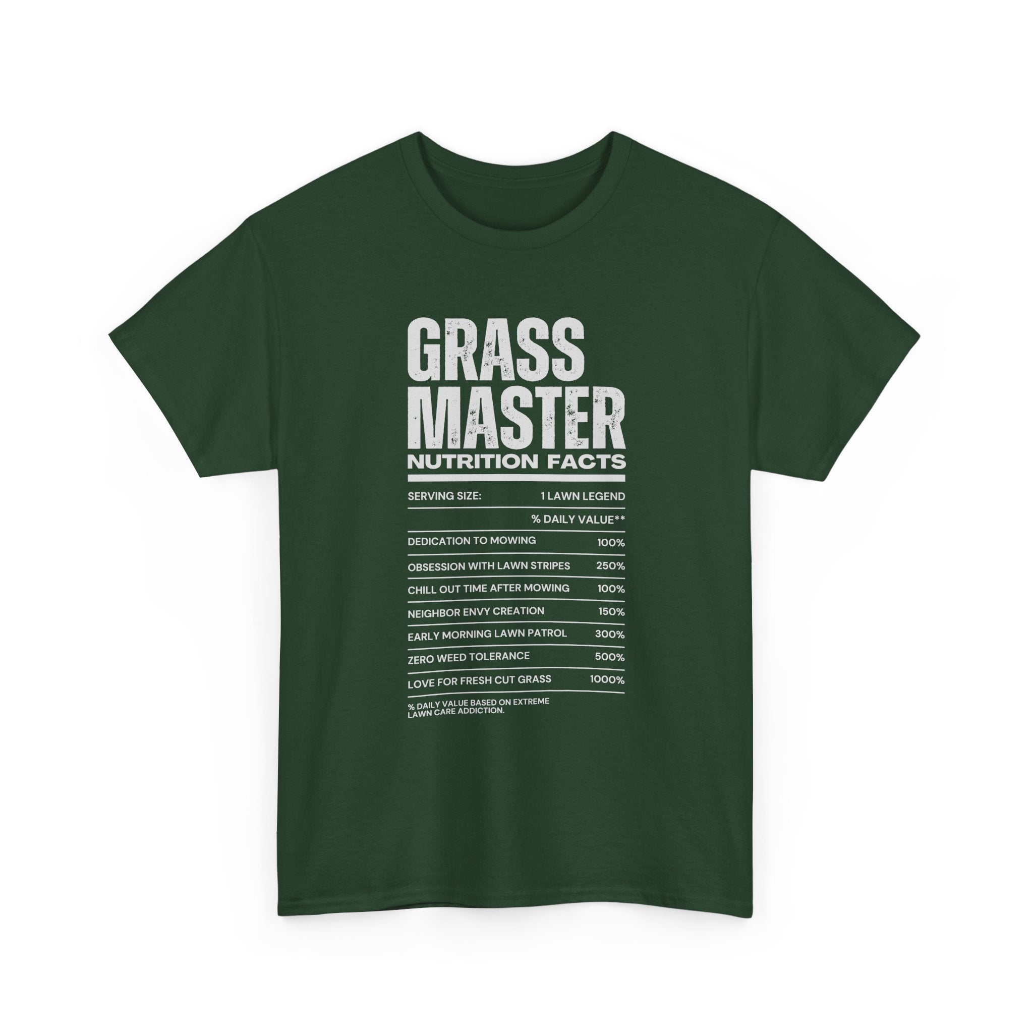 Grass Master Lawn Care Nutrition Facts T-Shirt | Funny Mowing Tee