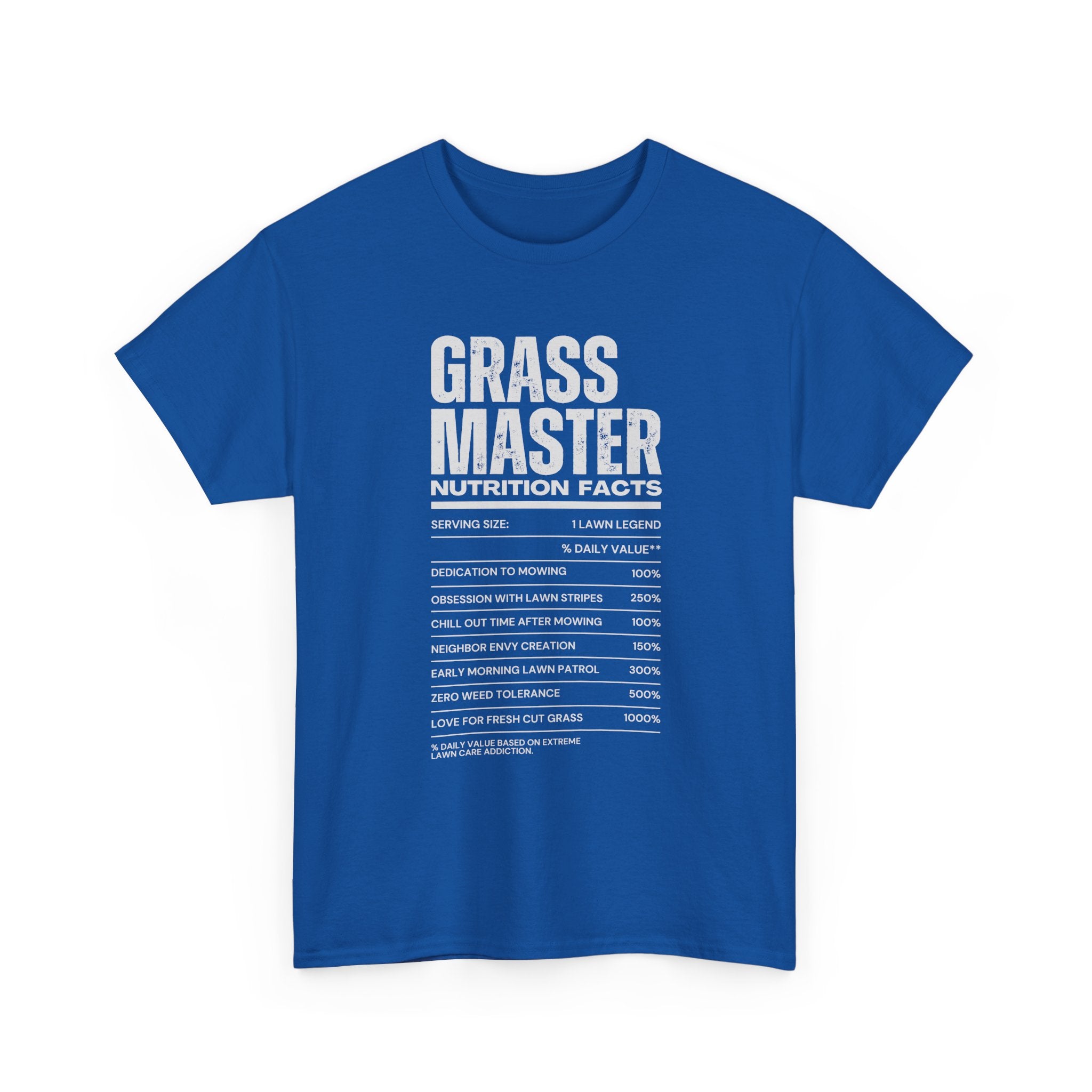 Grass Master Lawn Care Nutrition Facts T-Shirt | Funny Mowing Tee