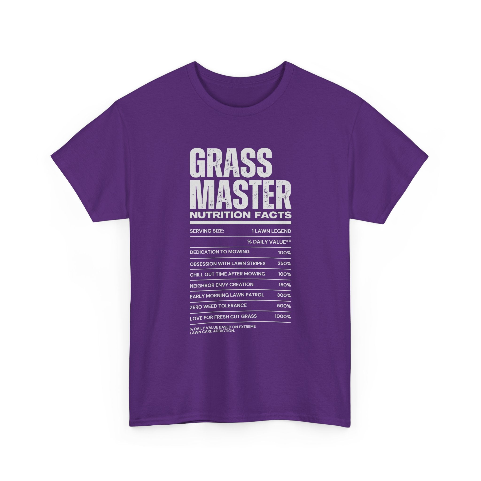 Grass Master Lawn Care Nutrition Facts T-Shirt | Funny Mowing Tee