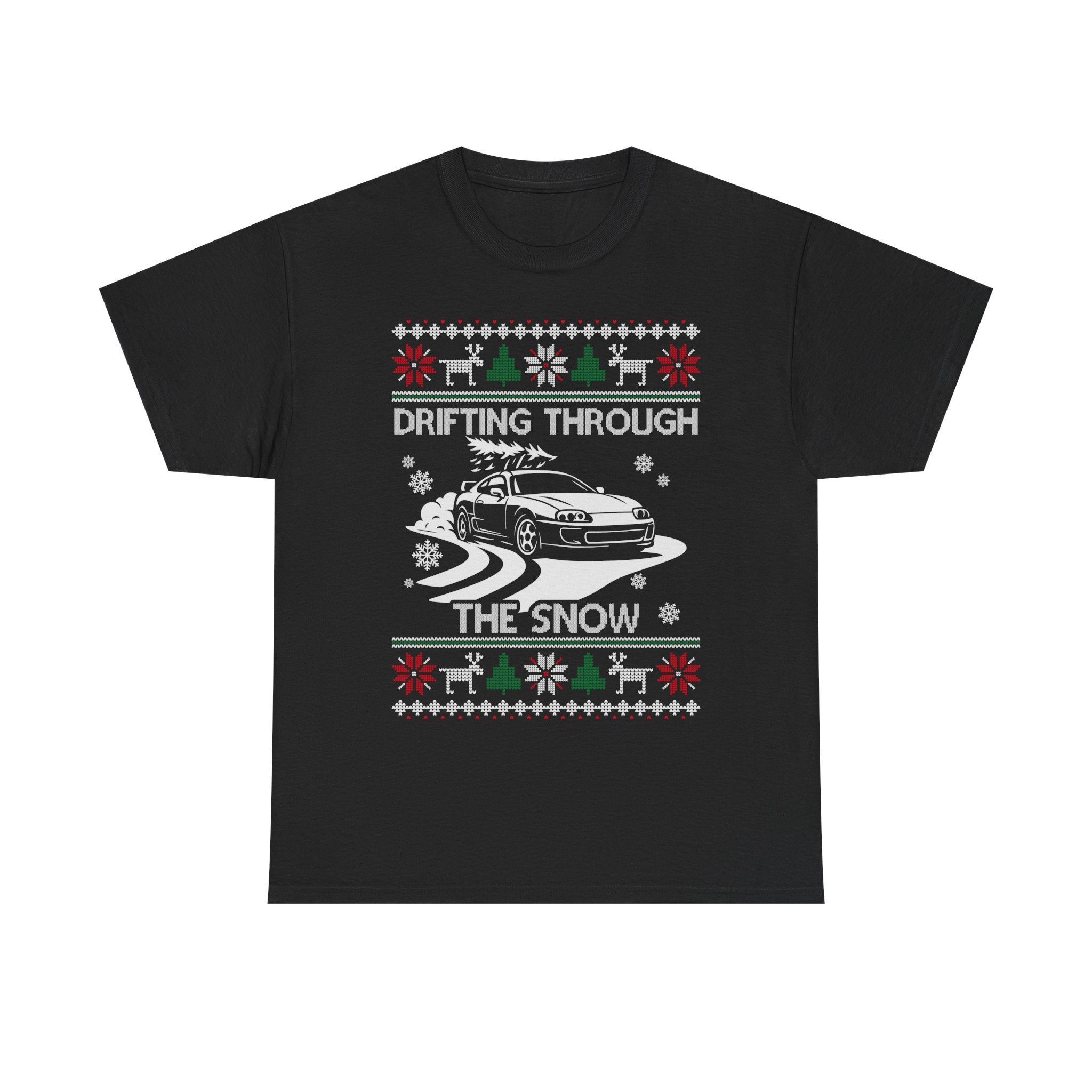 MKIV A80 Supra Christmas Drift T-Shirt | JDM Legend Drifting Through the Snow Tee
