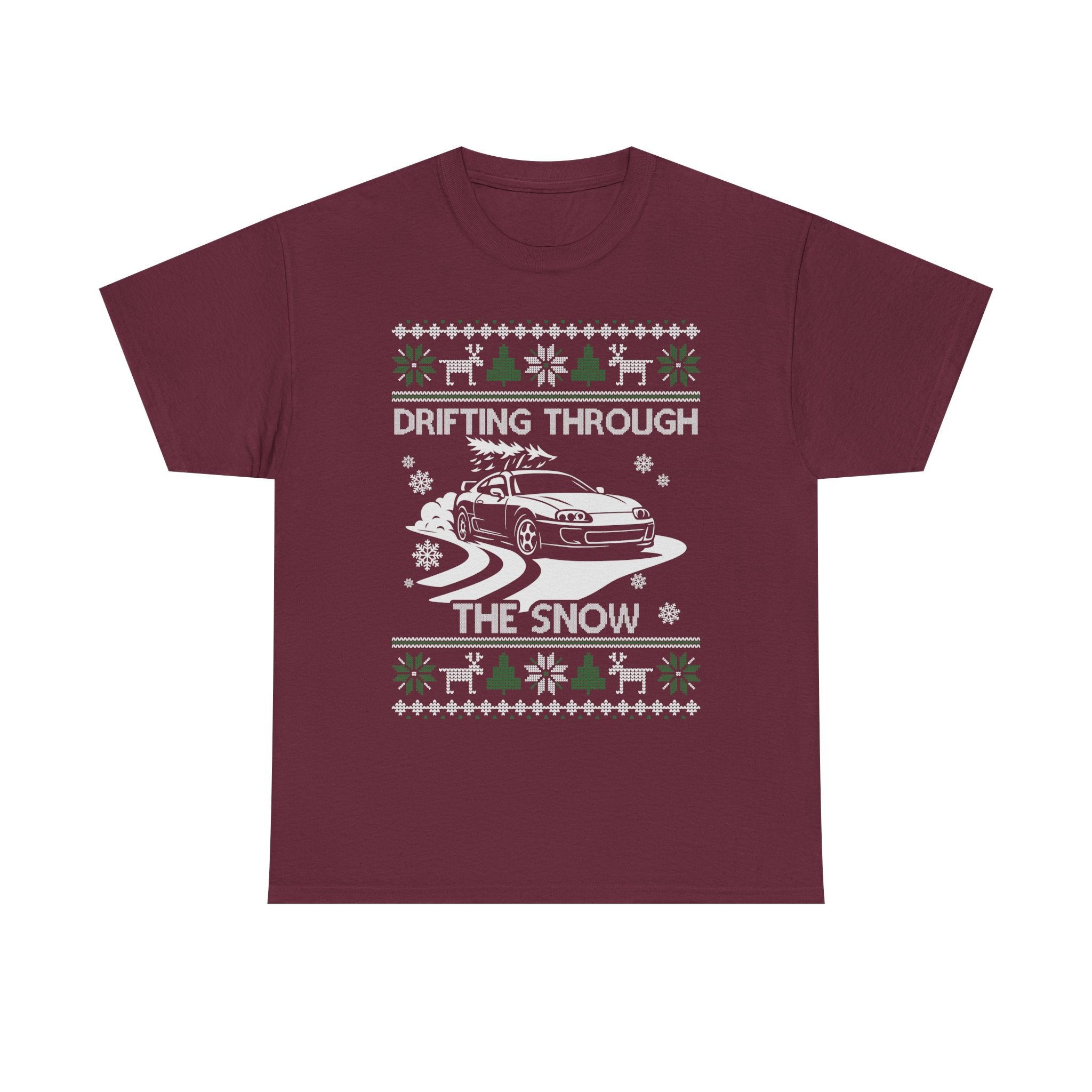 MKIV A80 Supra Christmas Drift T-Shirt | JDM Legend Drifting Through the Snow Tee