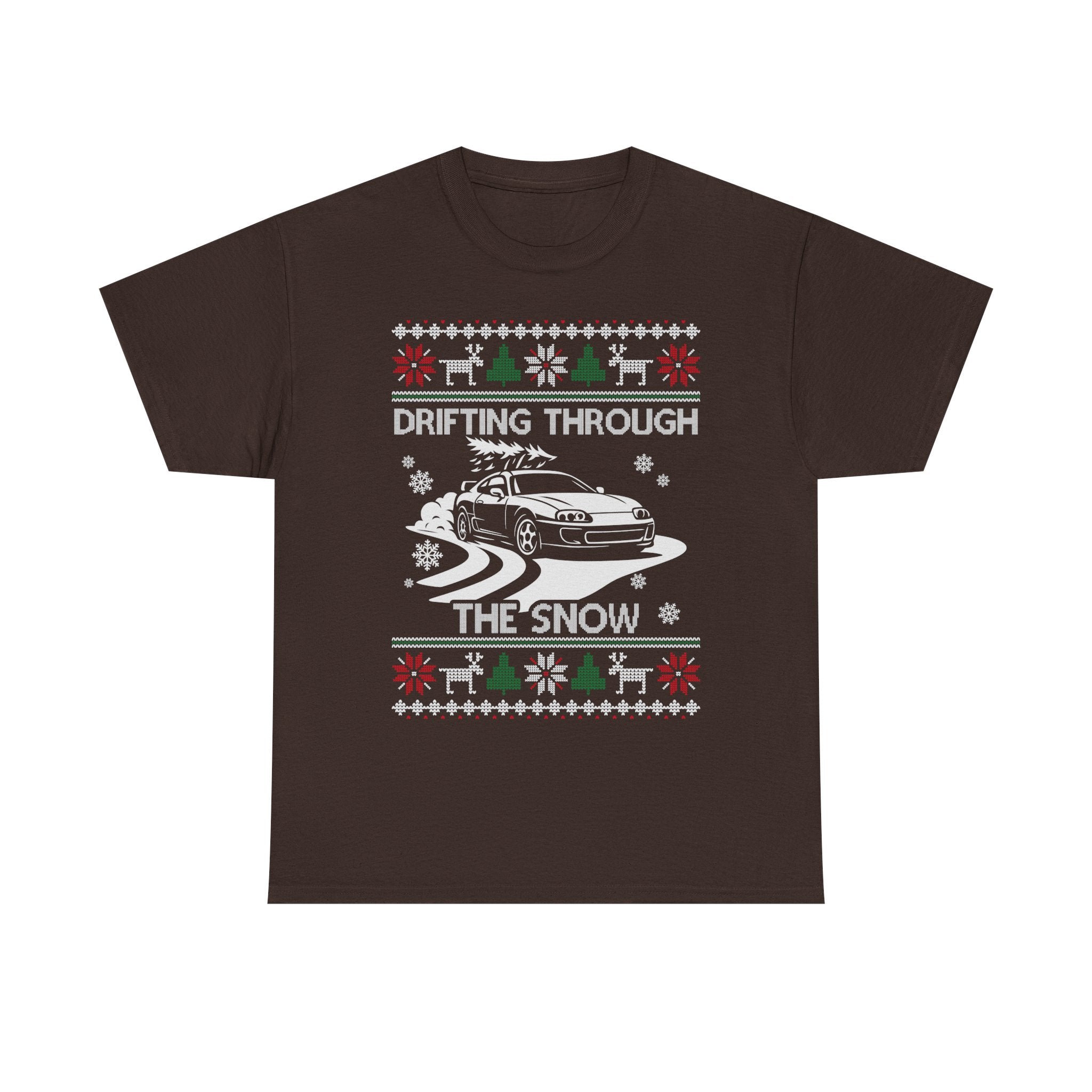 MKIV A80 Supra Christmas Drift T-Shirt | JDM Legend Drifting Through the Snow Tee
