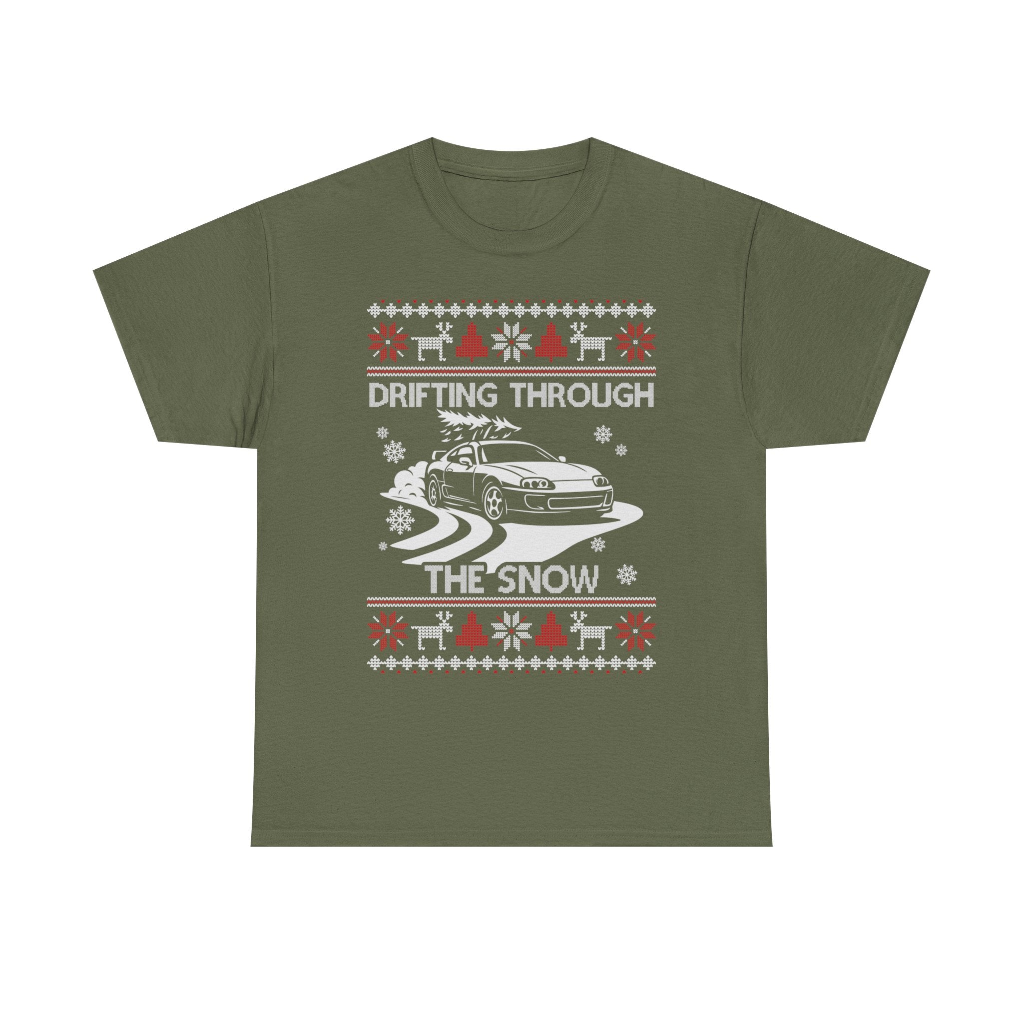 MKIV A80 Supra Christmas Drift T-Shirt | JDM Legend Drifting Through the Snow Tee