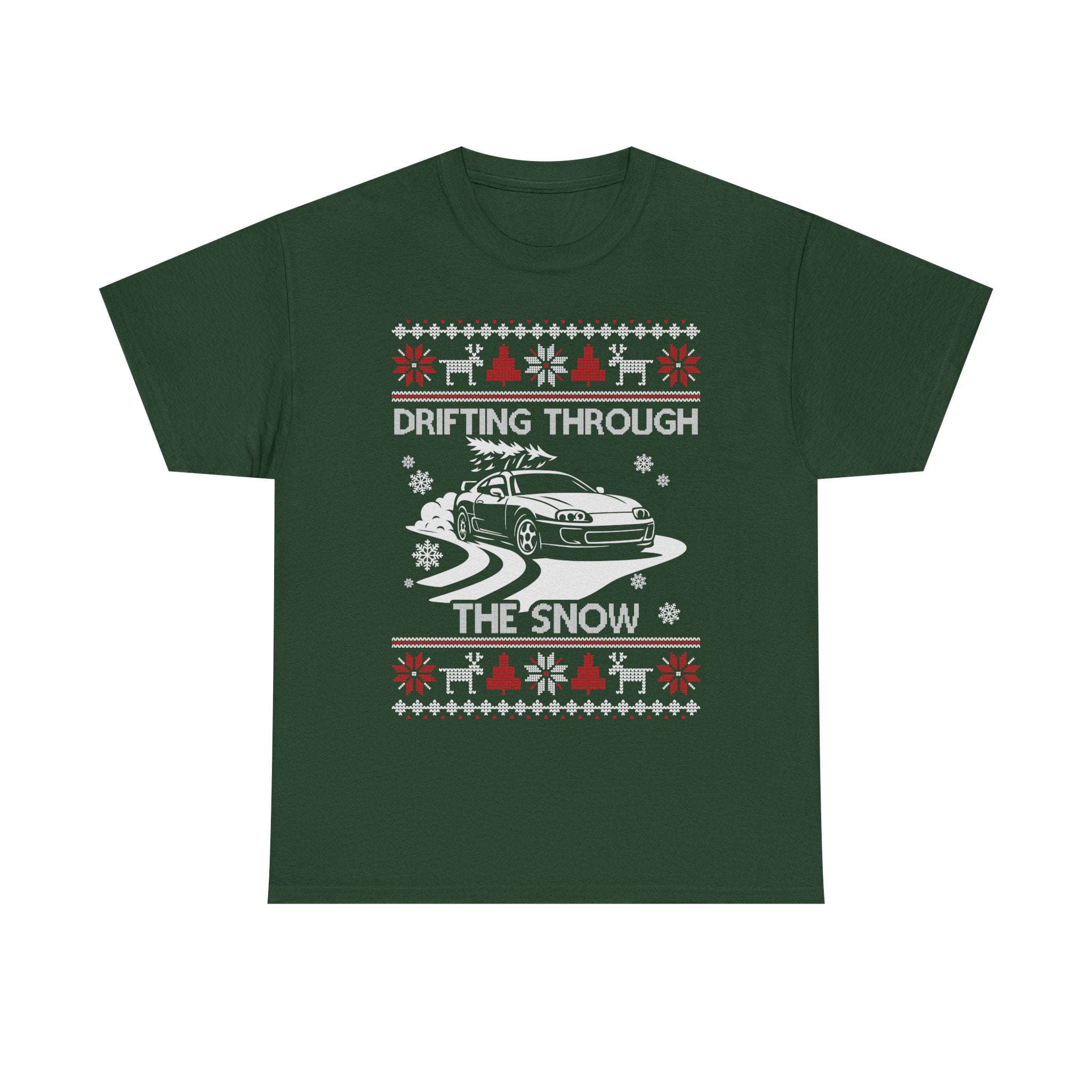 MKIV A80 Supra Christmas Drift T-Shirt | JDM Legend Drifting Through the Snow Tee
