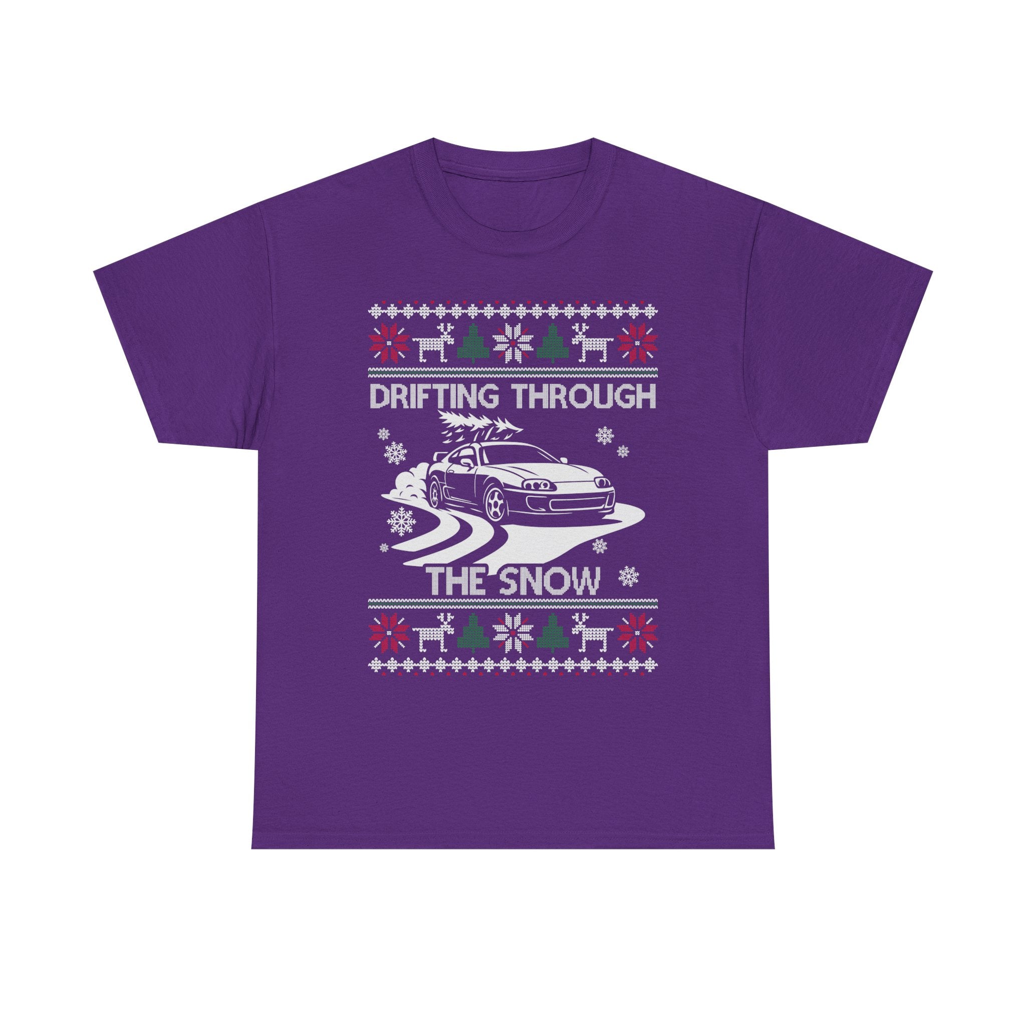 MKIV A80 Supra Christmas Drift T-Shirt | JDM Legend Drifting Through the Snow Tee