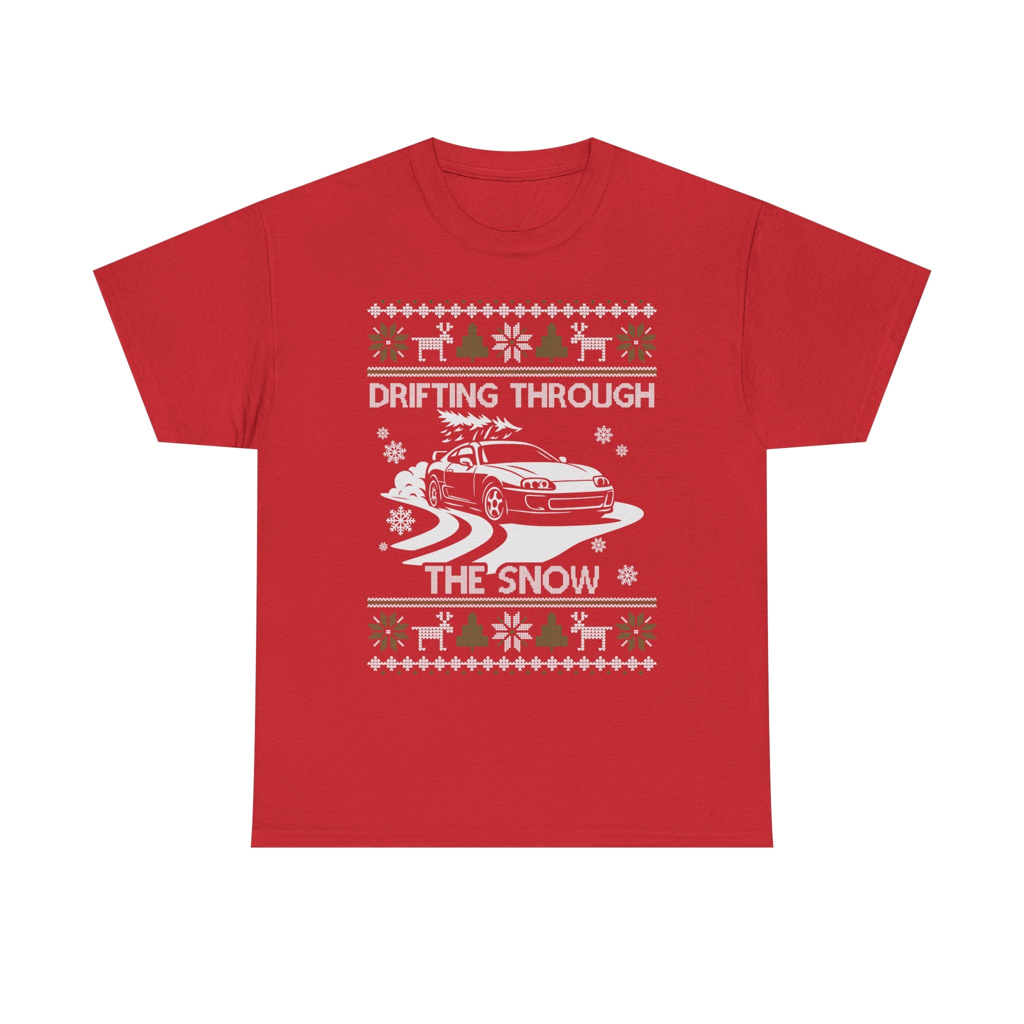 MKIV A80 Supra Christmas Drift T-Shirt | JDM Legend Drifting Through the Snow Tee