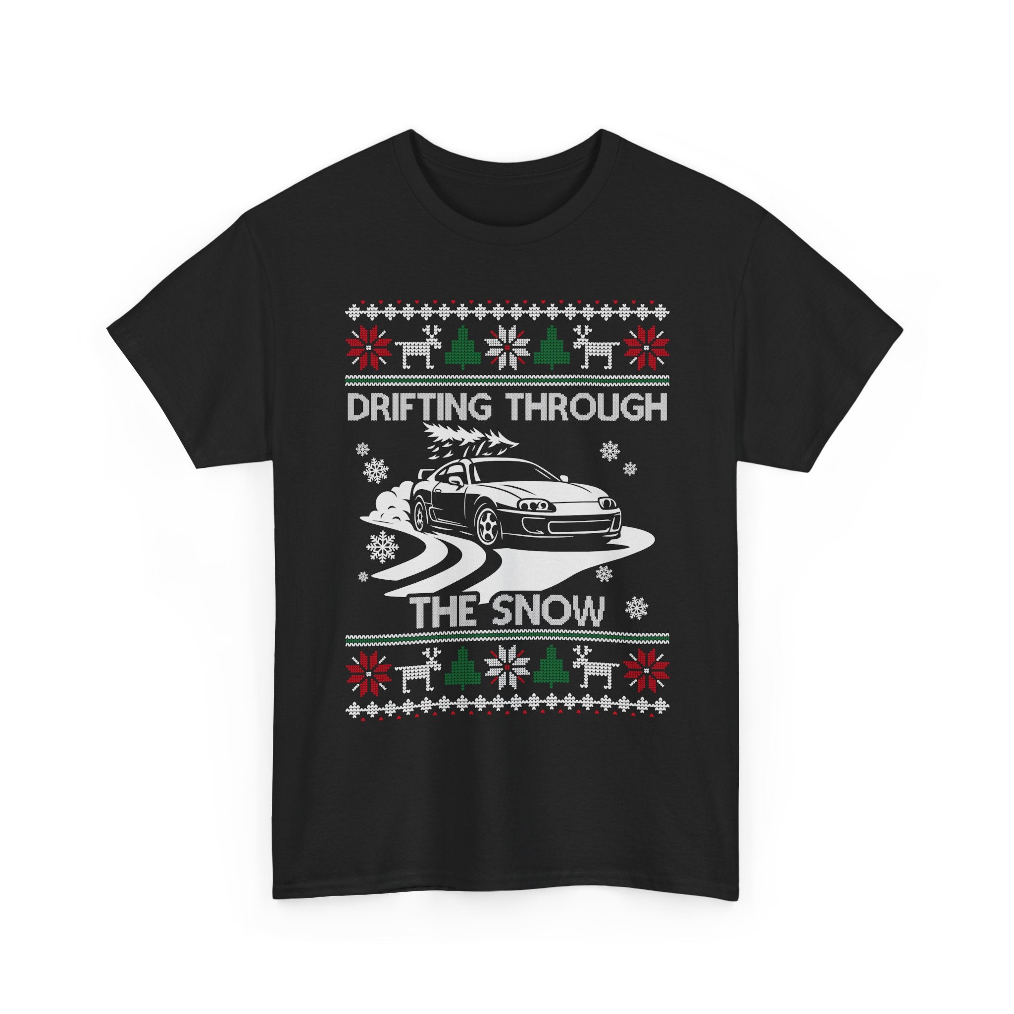 MKIV A80 Supra Christmas Drift T-Shirt | JDM Legend Drifting Through the Snow Tee