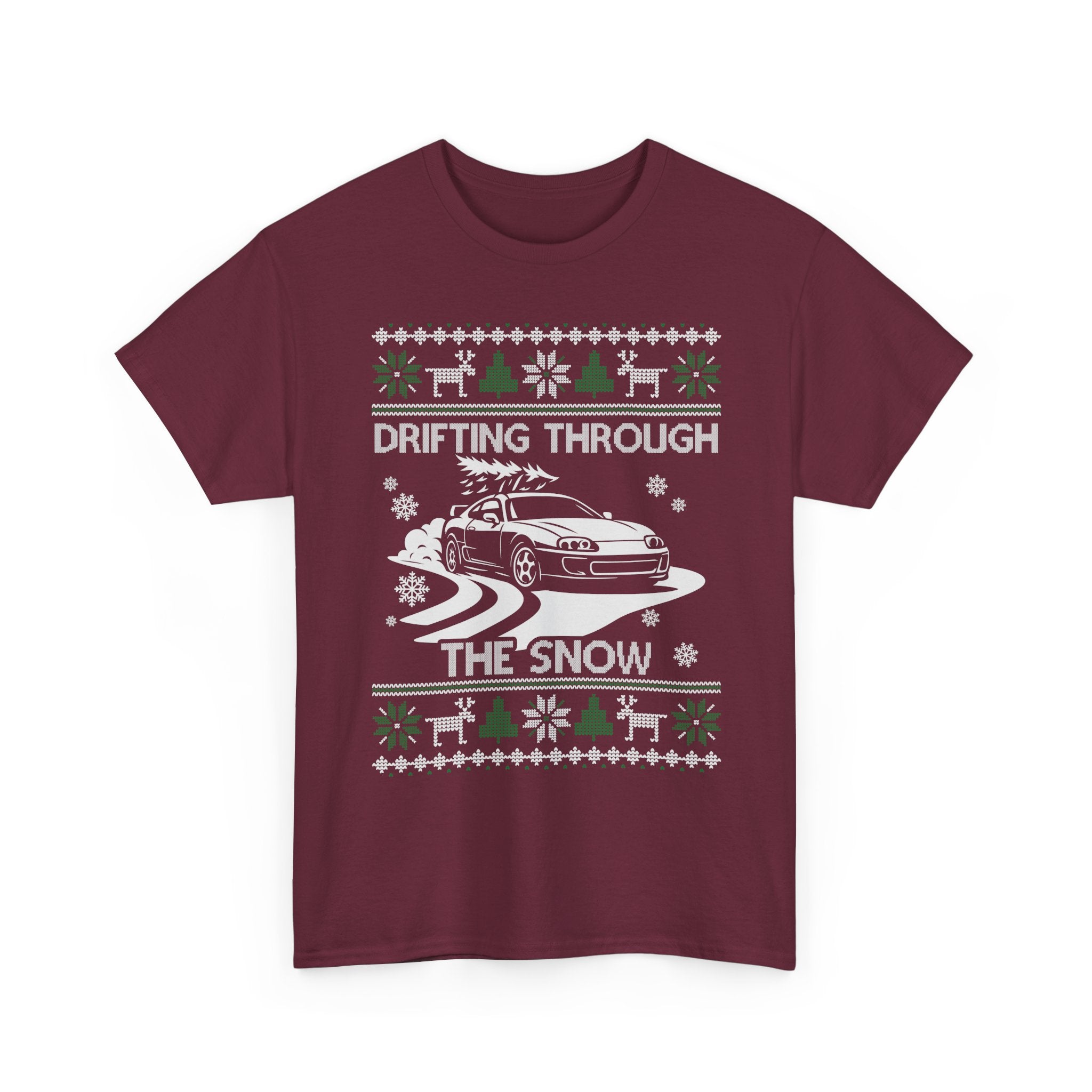 MKIV A80 Supra Christmas Drift T-Shirt | JDM Legend Drifting Through the Snow Tee