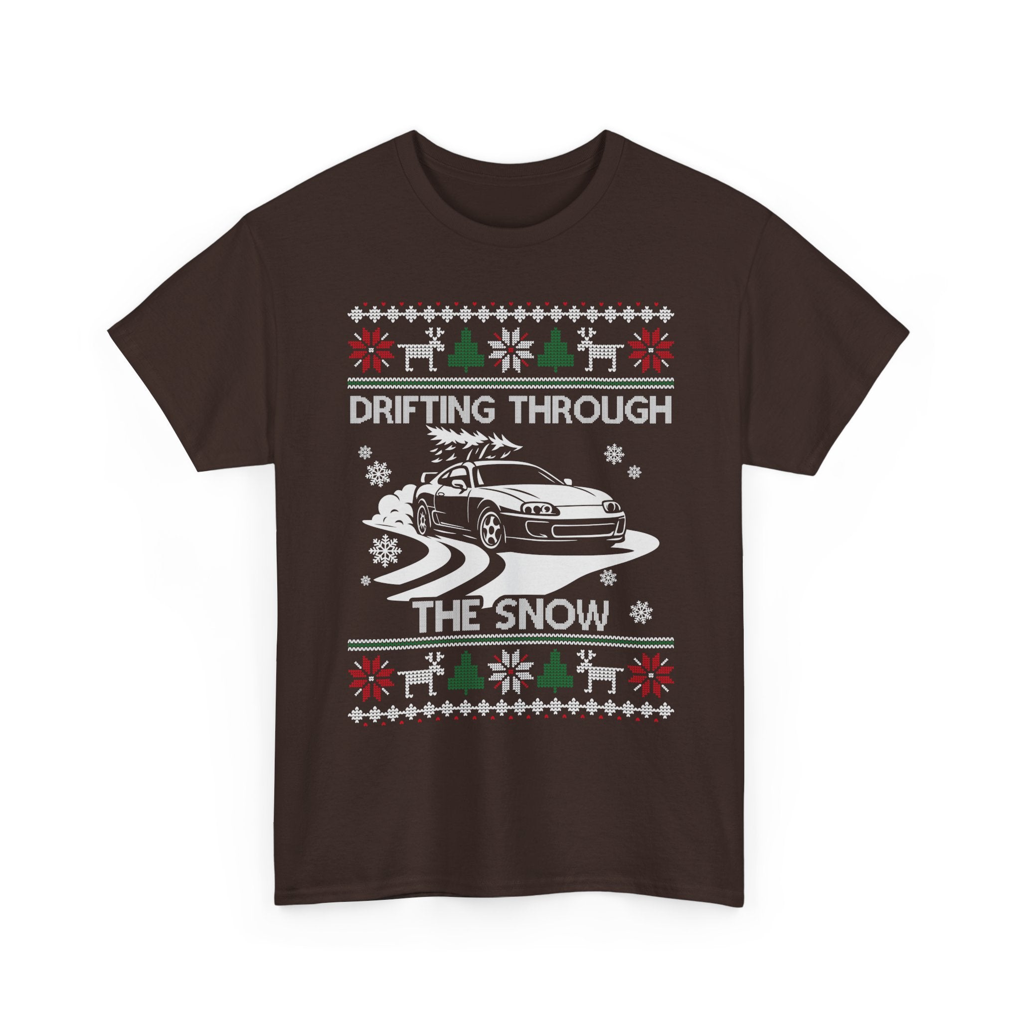 MKIV A80 Supra Christmas Drift T-Shirt | JDM Legend Drifting Through the Snow Tee
