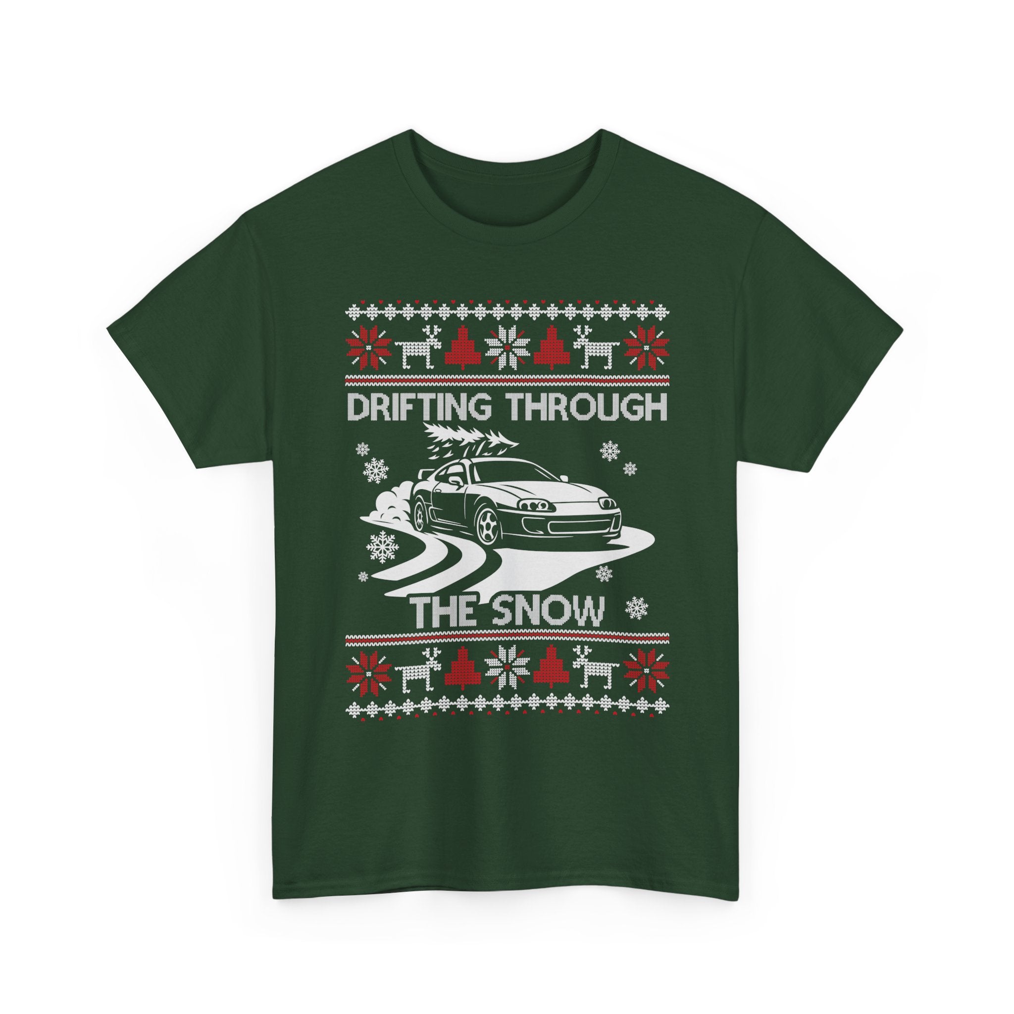 MKIV A80 Supra Christmas Drift T-Shirt | JDM Legend Drifting Through the Snow Tee