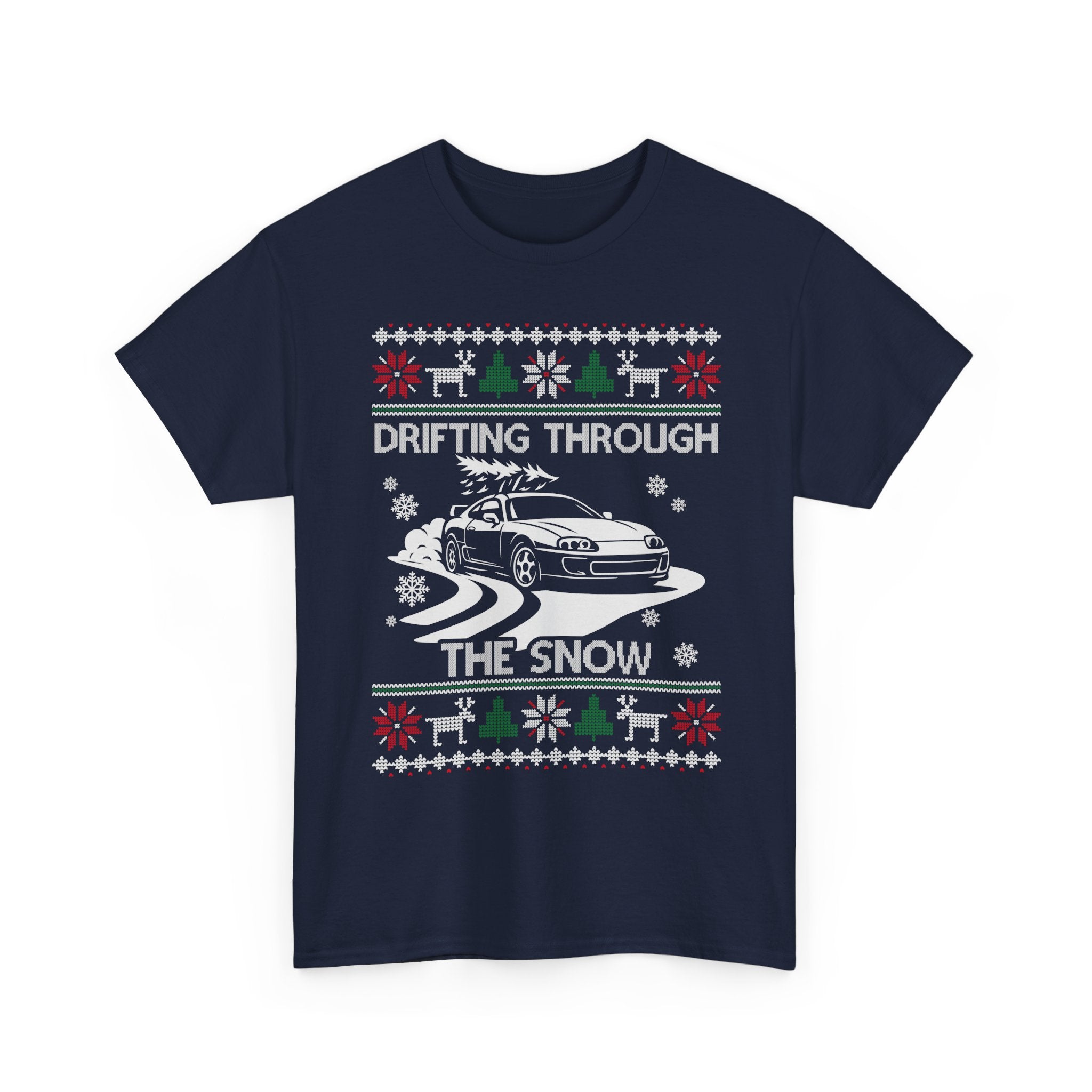 MKIV A80 Supra Christmas Drift T-Shirt | JDM Legend Drifting Through the Snow Tee